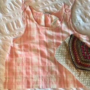 Madewell plaid swing crop top